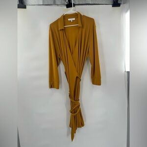 Lark & Ro mustard wrap dress size XXL